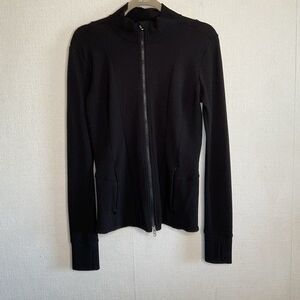 Athleta Ribbed Salutation Black Women's Jacket